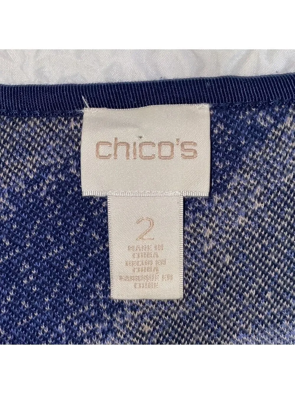 CHICO'S Painted Pattern Pam Abstract Open Front Cardigan